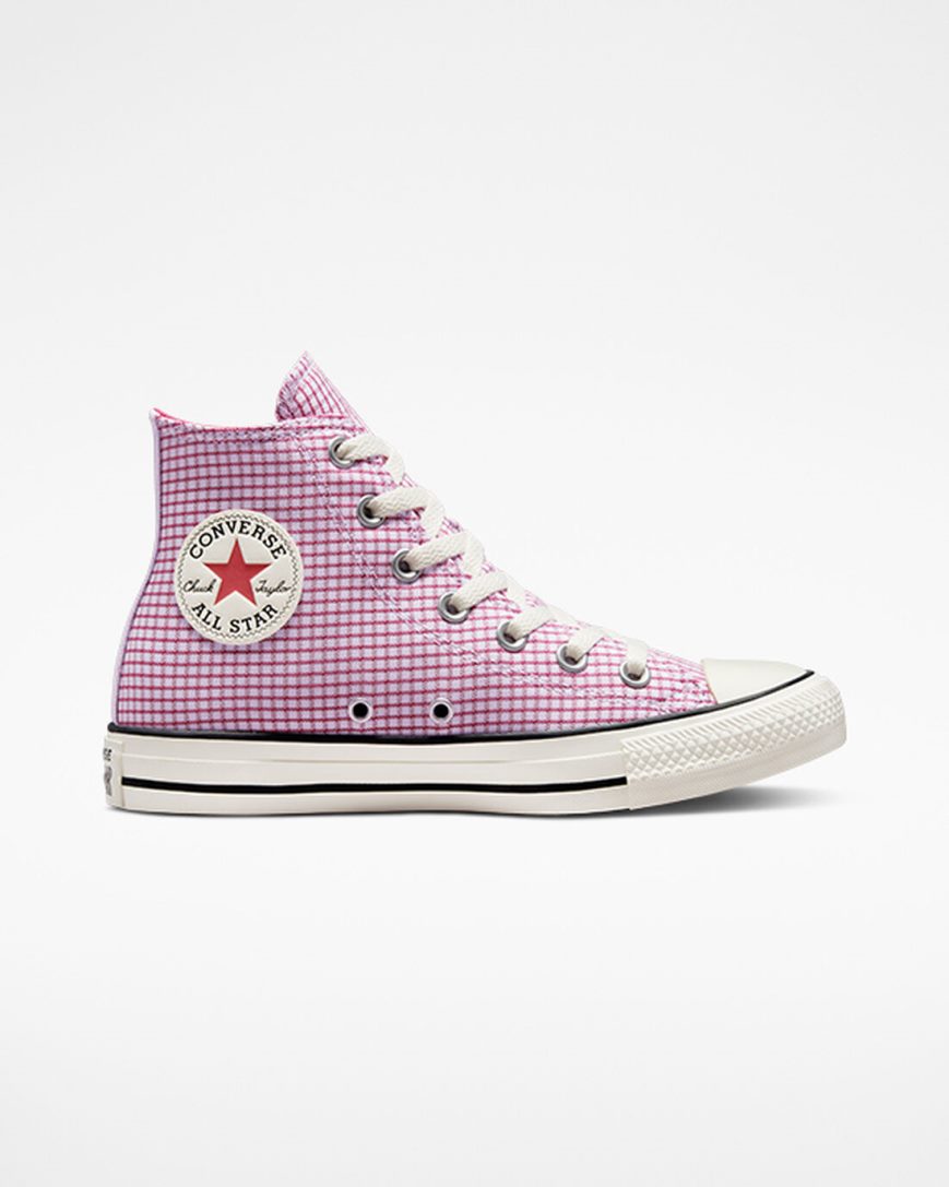 Dámské Boty Vysoké Converse Chuck Taylor All Star Checkered Fialové | CZ QHLE12